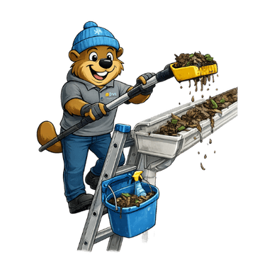 Sam, the PVS mascot beaver in crew uniform