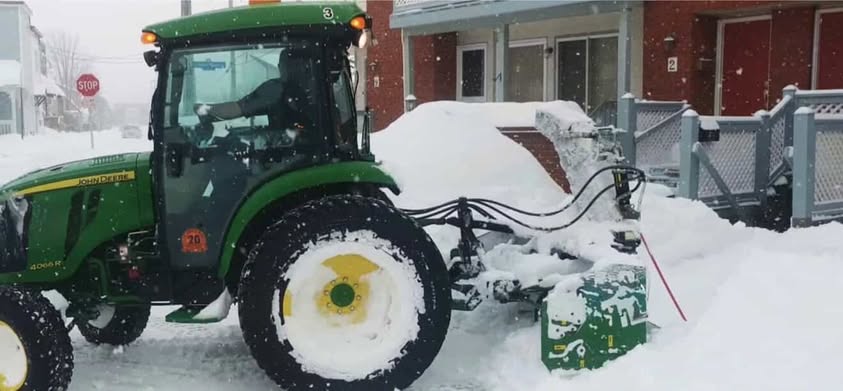 Professional snow removal service - completed residential driveway